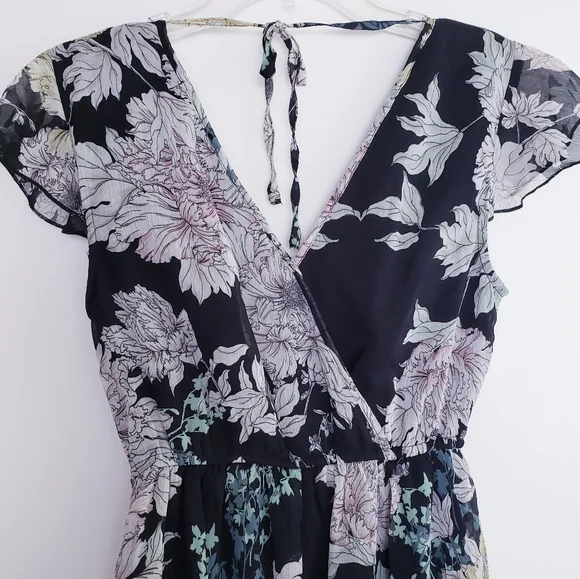 Band of Gypsies Blue Floral Dress - Picture 7 of 15